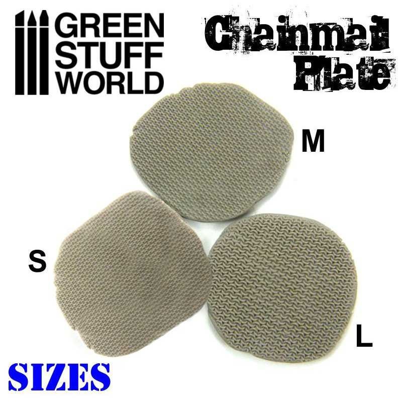 Green Stuff World 1613 Rubber Plate Texture CHAINMAIL Texture Plate L Size 2mm