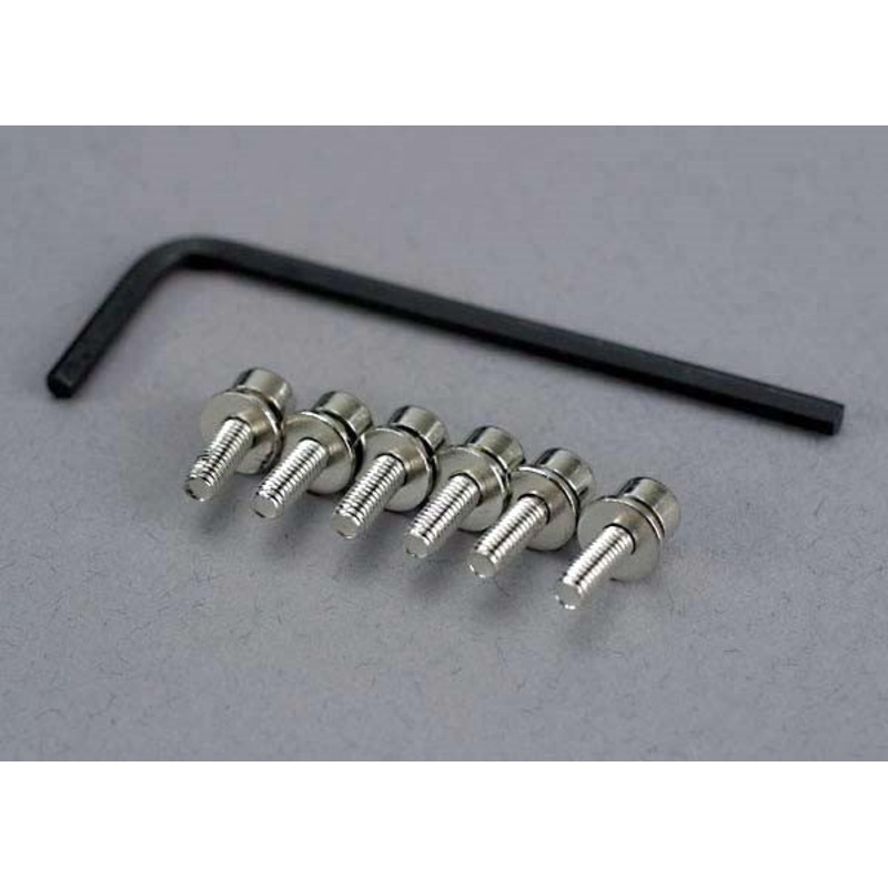 Traxxas 3159 - Screws 3x10mm caphead machine (hex drive) (6)/ lockwashers (6)/ hex wrench