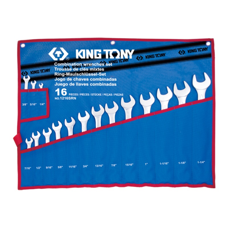 16-Piece Combination Wrench Set in Durable Polyester Case by King Tony