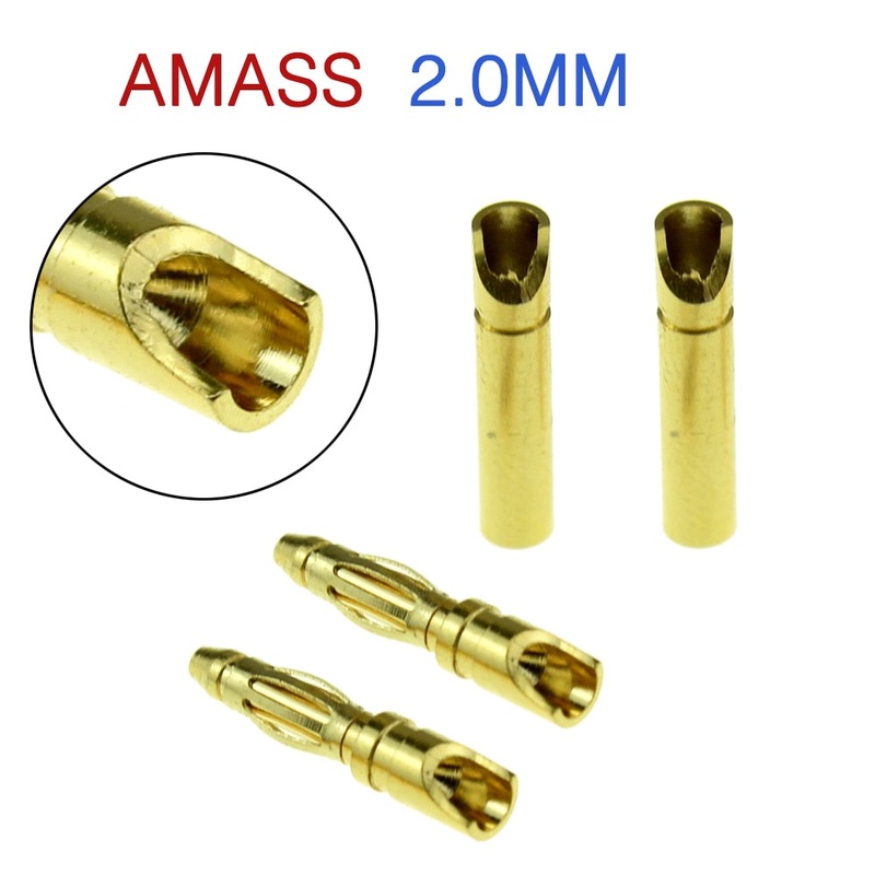 Amass 2mm 3.5mm 4mm 6mm 8mm Bullet Banana Plug Connector Male Female for RC Battery Part 2mm 10pairs