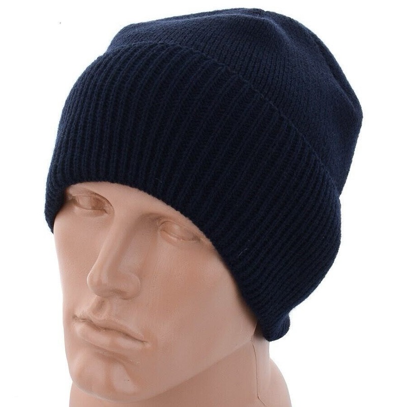 Comfortable Fleece-Lined Knitted Hat in Blue