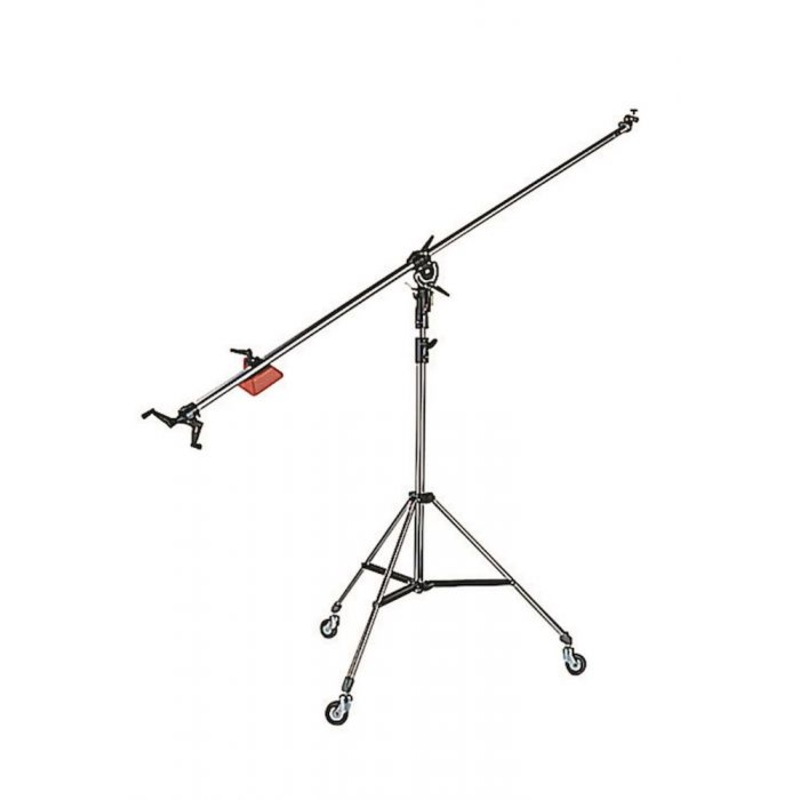Manfrotto Black Super Boom w/008Bu 2-Section Black Alu Stand w/Casters 025BS