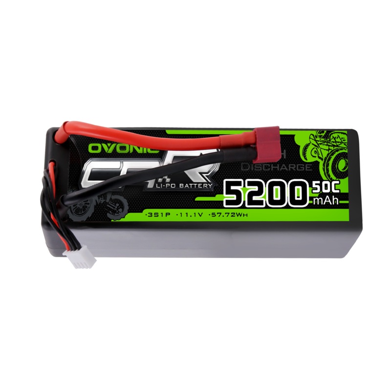 OVONIC 11.1V 5200mAh 50C 3S Hardcase Lipo Battery with Deans Plug for 1/10 scale RC Car Monster Buggy
