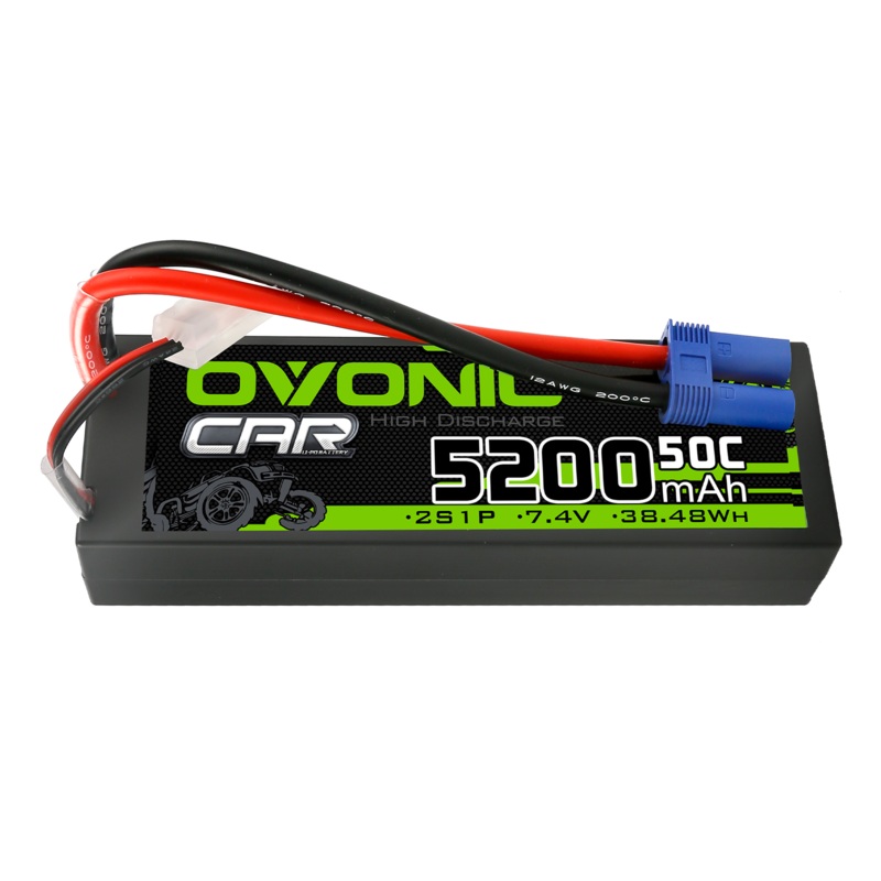 Ovonic 5200mAh 50C 7.4V 2S Hardcase LiPo Battery with EC5 Plug for 1/10 scale RC Car ARRMA Car