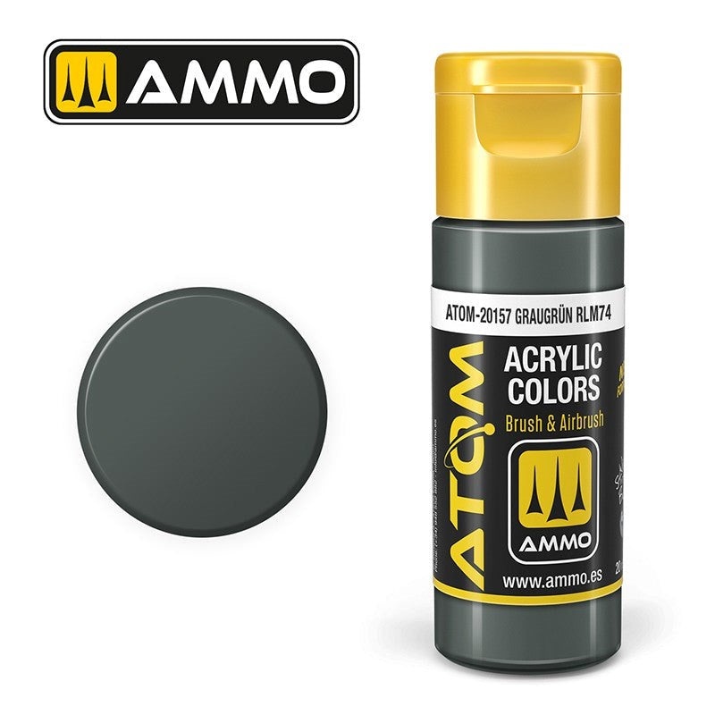 AMMO by Mig Jimenez ATOM-20157 Atom Color Graugrn Rlm74 20ml