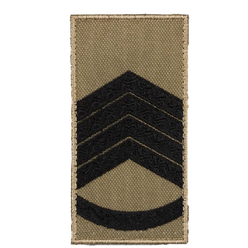 Coyote Field-Ready Chest Patch with Hook and Loop Fastener, Sergeant Major