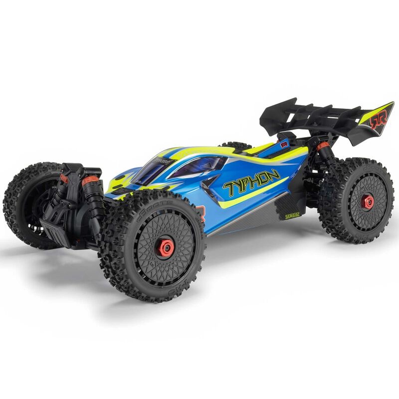 ARRMA ARA4206V4T1 1/8 TYPHON MEGA 665 4X4 RTR Brushed Buggy, Blue (Requires Battery and Charger)