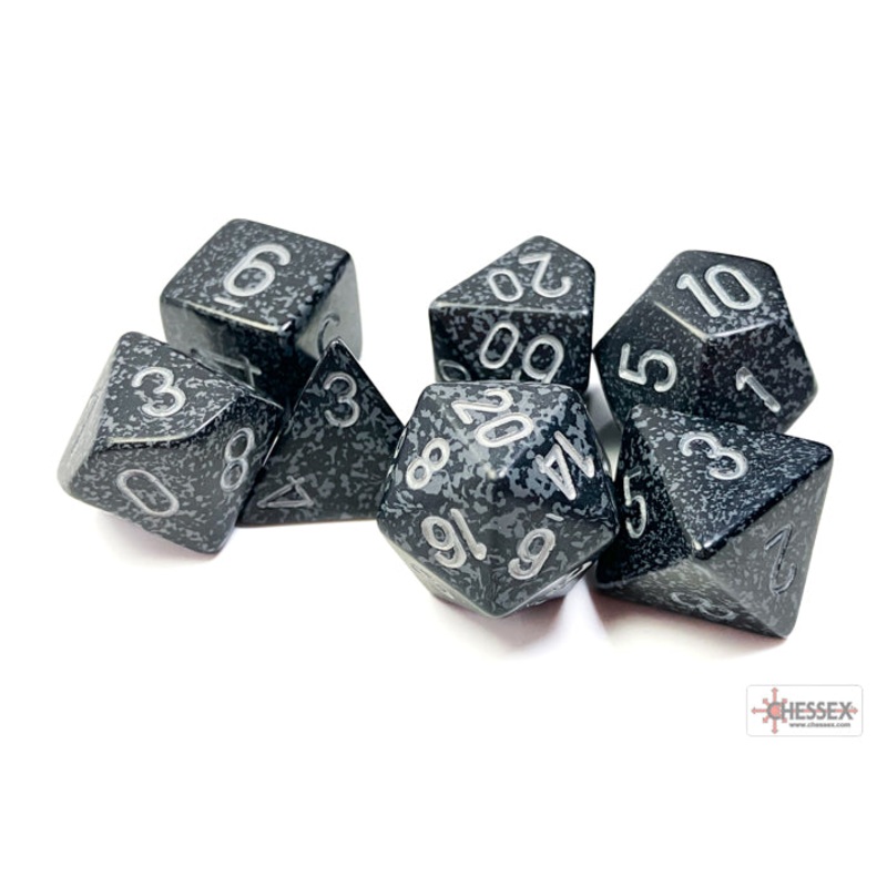 Chessex 25318 Ninja Speckled Polyhedral 7-Die Set