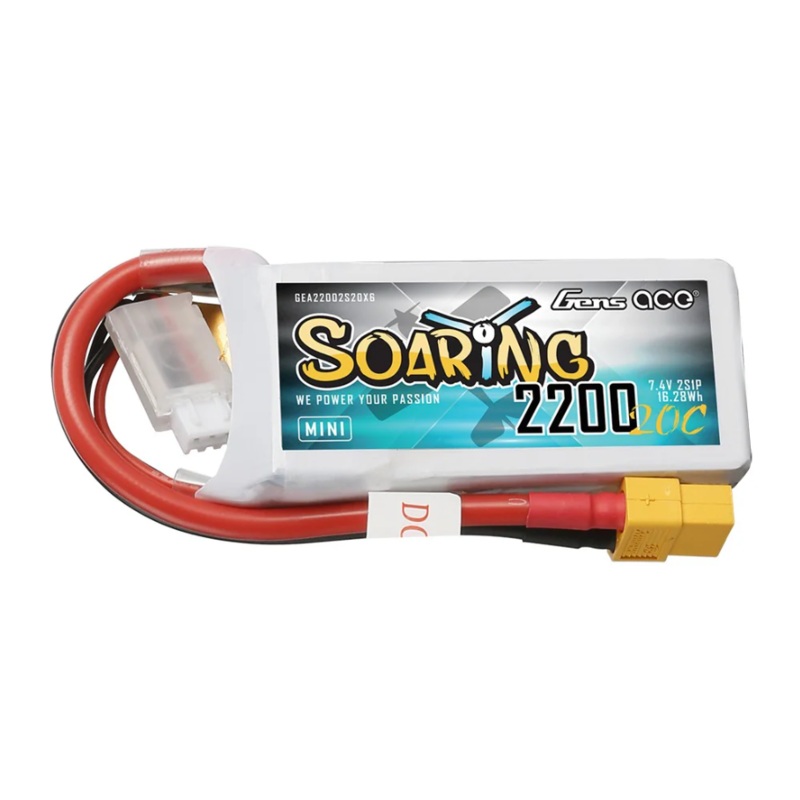 Gens Ace 2200mAh 2S1P 20C 7.4V LiPo Battery