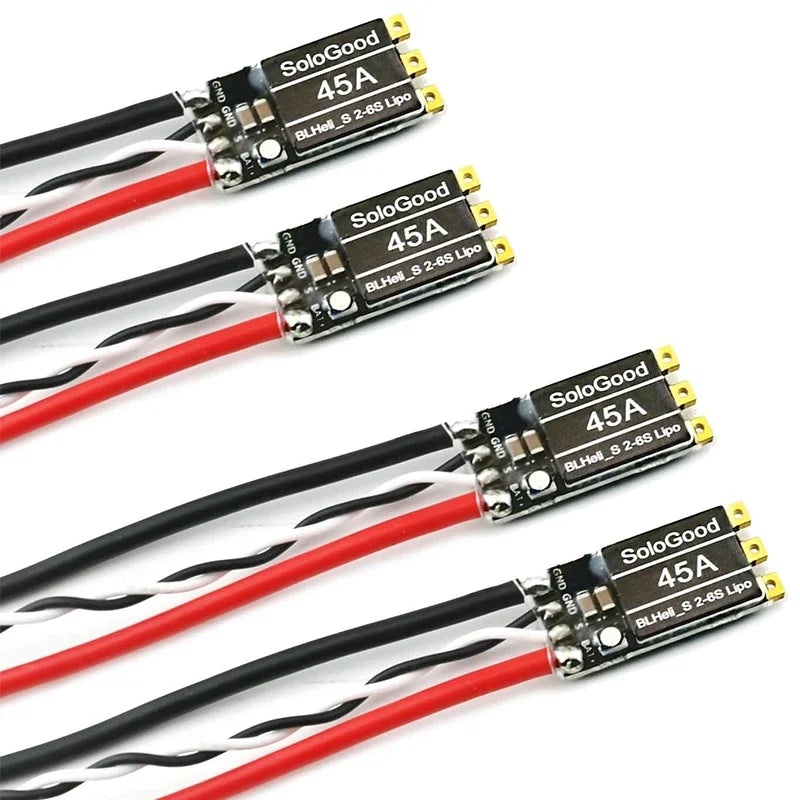 SoloGood 45A Brushless ESC 2-6S Lipo BLHeli_S Electronic Speed Controller 45A Support D-Shot 150/300/600 4PCS 45A 2-6S
