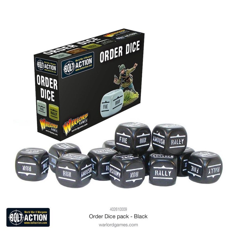 Bolt Action 402616009 1/56 Bolt Action Dice Orders Dice Pack - Black