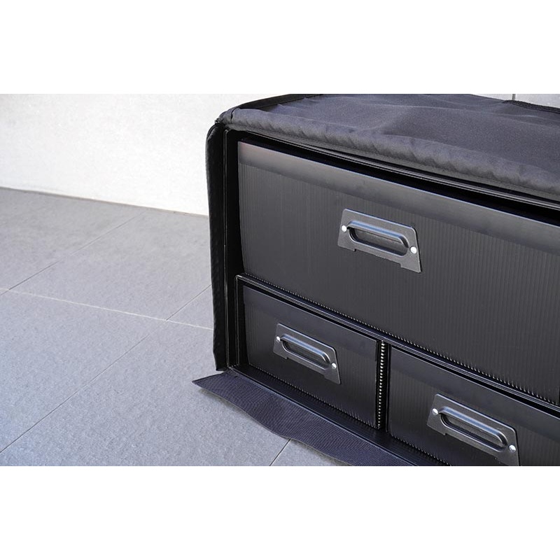 Koswork KOS32221PP 1/10 Compact 3 Drawer PP Frame Buggy Bag (1/10, 1 Large & 2 Medium)