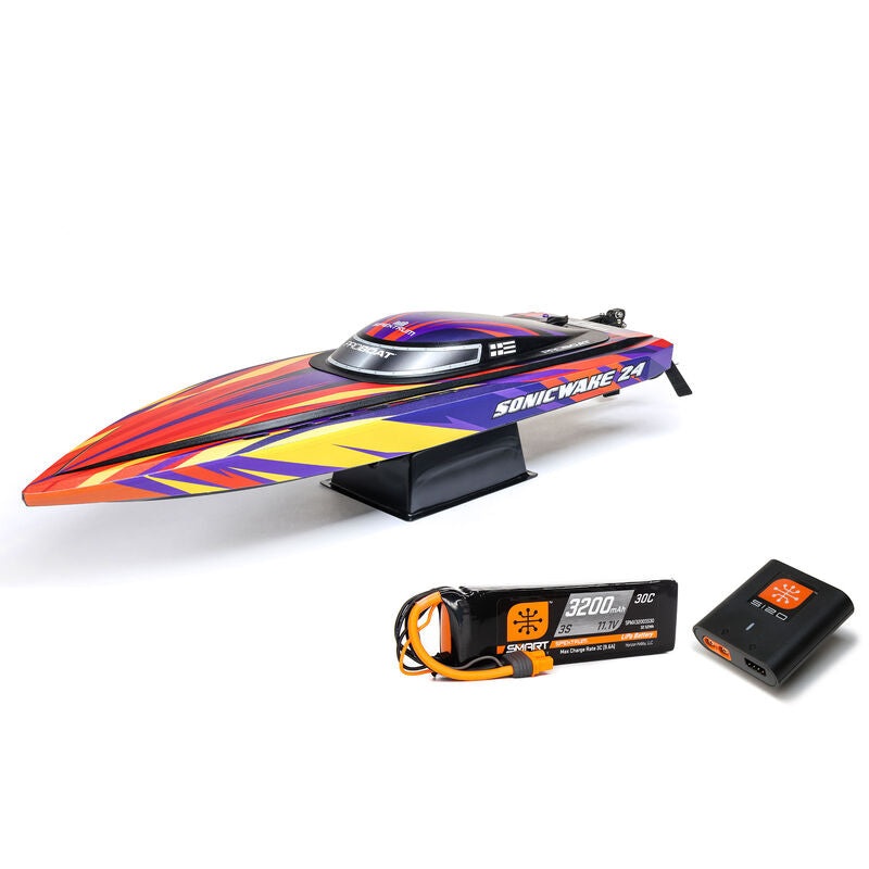 Pro Boat PRB-1992T1 Sonicwake 24 Inch Self-Righting Brushless Deep-V RTR (Battery & Charger Included), Red