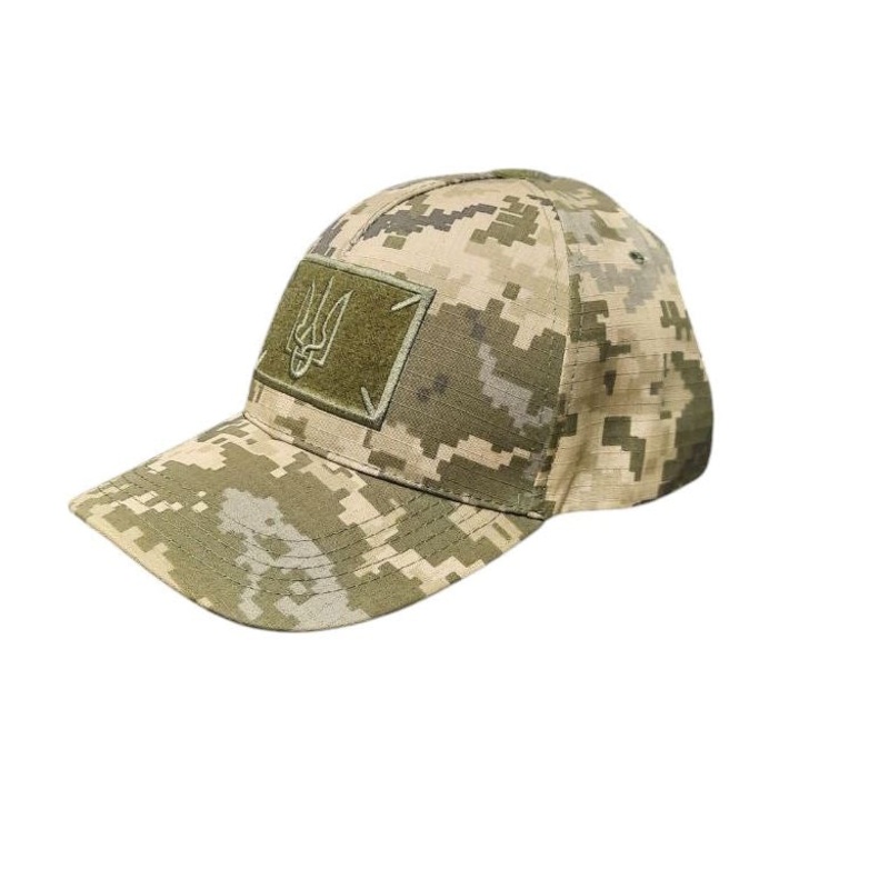 Rugged Rip Stop Baseball Cap MM14 with Velcro Trident, One Size