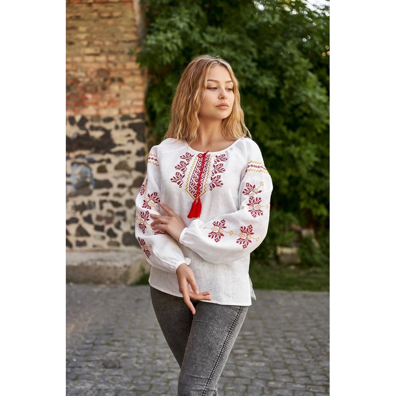 Two-Color Women's Embroidered Shirt