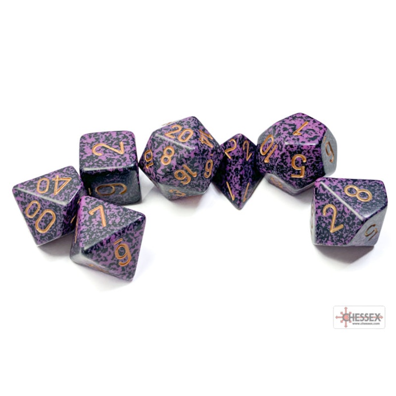 Chessex 25317 Hurricane Speckled Polyhedral 7-Die Set