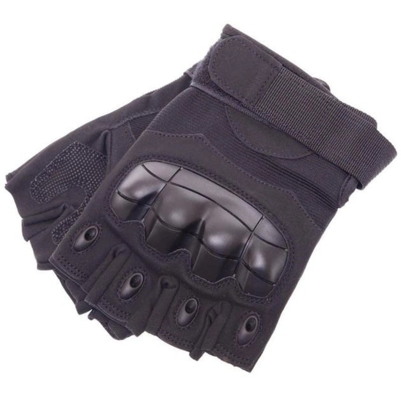 Pilot Rugged Fingerless Gloves in Black