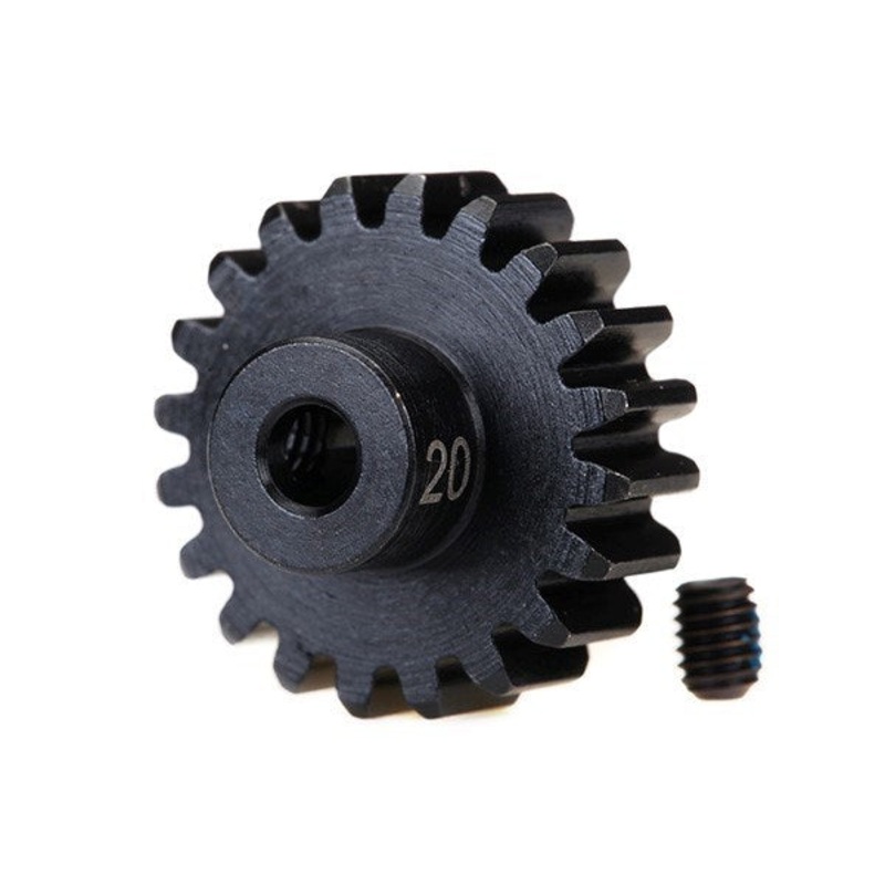 Traxxas 3950X - Gear 20-T pinion (32-p) heavy duty (machined hardened steel) (fits 3mm shaft)/ set screw