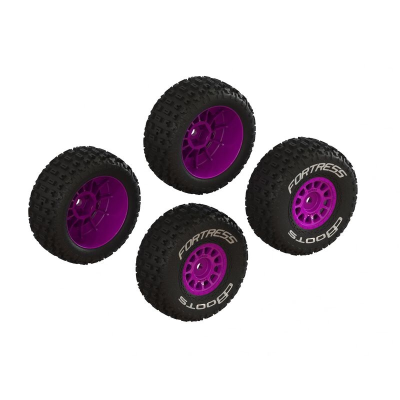 ARRMA ARA-1570 dBoots 'FORTRESS' Tire Set Glued (Purple) (2 Pairs) 1/16 ARRMA Mojave Grom