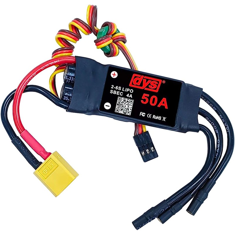 DYS 50A 2-6S Brushless ESC With 5V/4A BEC For RC fixed-wing Aircraft