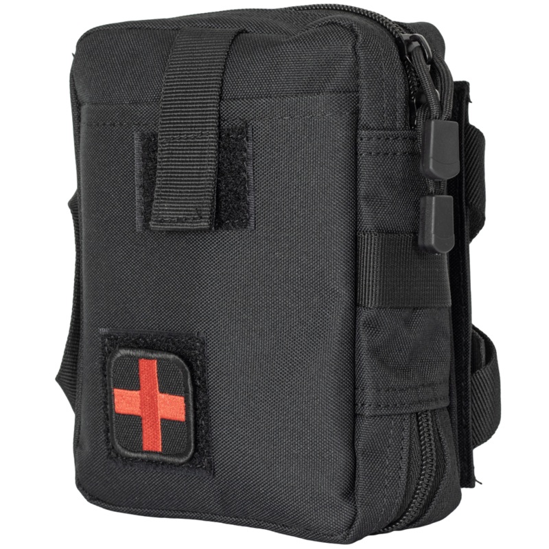 Horizontal Medical Pouch with Fastex Closure in Black