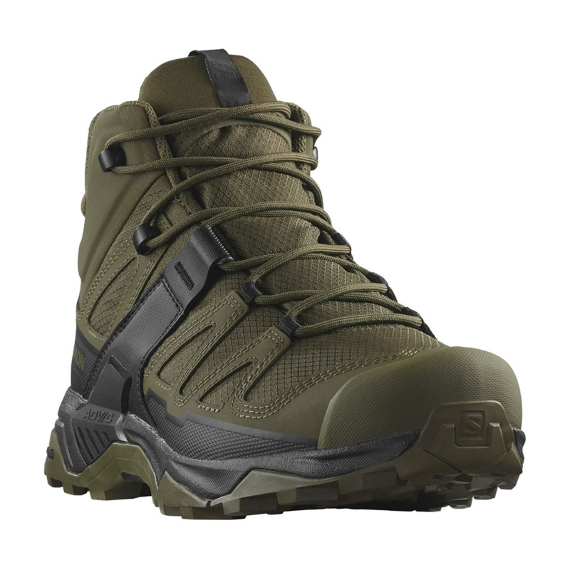 Salomon X Ultra Forces Mid Hiking Boots in Ranger Green/Black