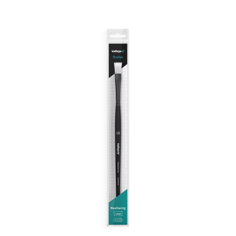 Vallejo B09003 Hobby Brushes: Weathering Flat Synthetic Brush Large
