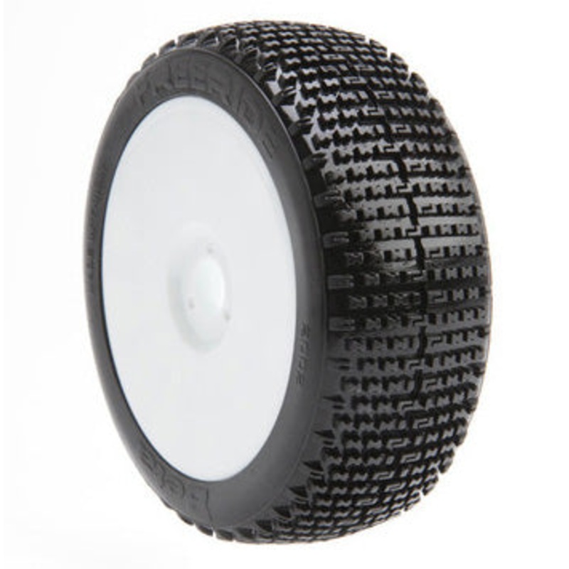Beta BE2112S-UG 1/8 Freeride Soft Tyres with Inserts and White Wheels Pair