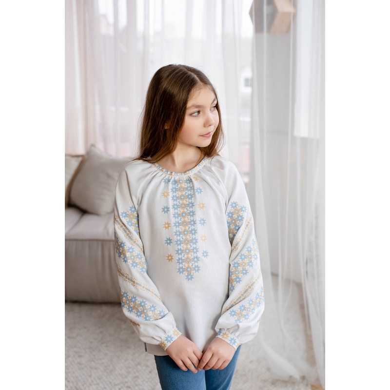 White Embroidered Blouse for Girls